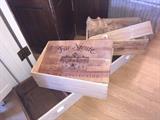 Assorted wood wine boxes