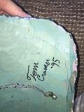 Tom Cramer signed carved wood painted mask. Circa 1995