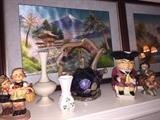 Paul Counts studio Art Teapot, Belleek shamrock vase, Toby Mug, Lenox vase, Hummel style figurines