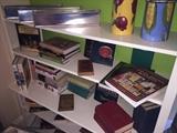 Assorted wine books, vintage hardback books, cookbooks and others