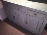 Rustic distressed farmhouse style cabinet. Cabinet comes apart in two pieces so can be easily moved.