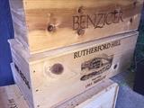 Assorted wood wine boxes