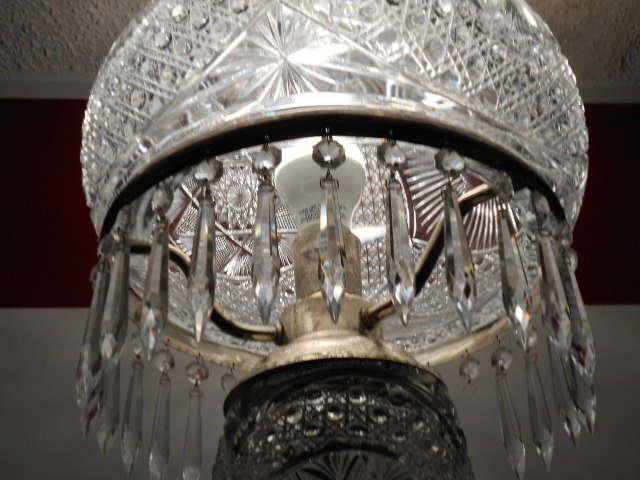 REPLICA LAMP WITH CRYSTALS......RETAIL 600 COME VISIT AND BUY FOR 175.00   THIS WILL LIGHT UP YOUR ROOM!!!