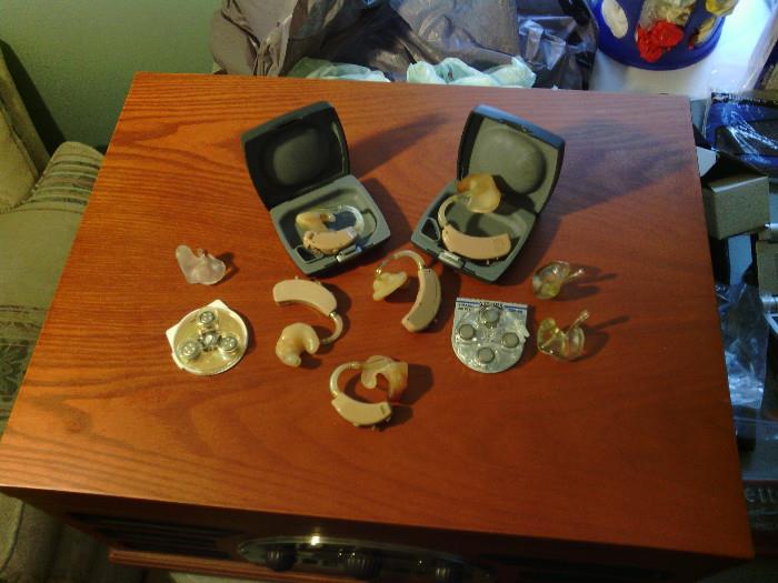 these hearing aids have been used but all worked when they were put away if you need them just make us an offer 