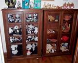 Pair of bookcases with glass doors