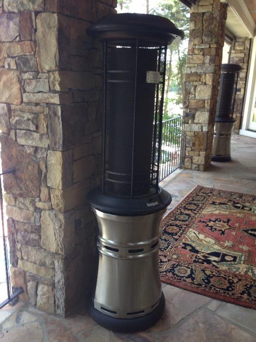 There are 2 outdoor gas heaters