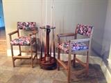 Pair of tall billiard chairs