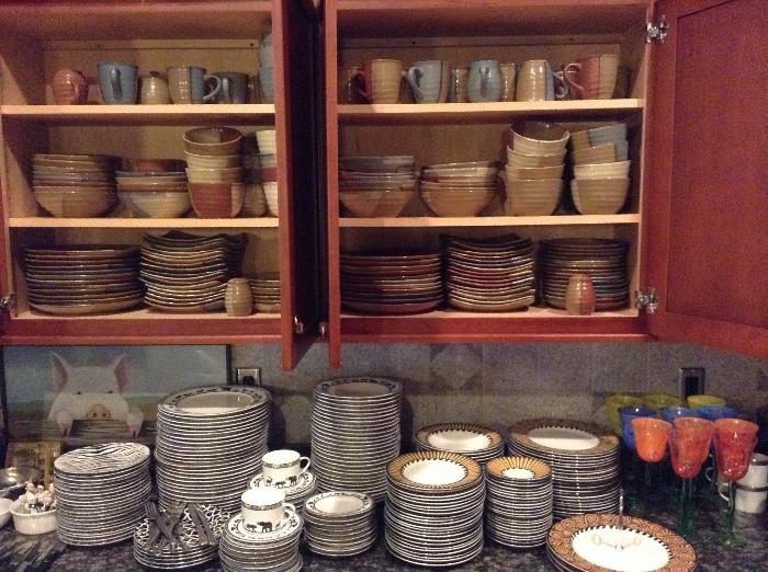 There are so many sets (and here are just 3 patterns) of dishes for large scale entertaining. 