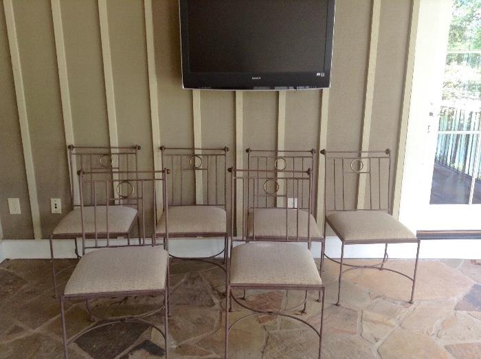 Set of 6 metal frame chairs