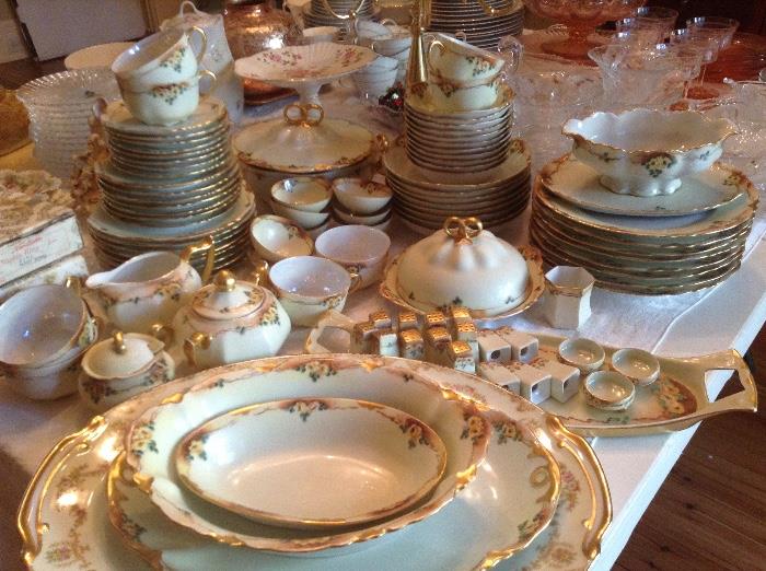 Antique Haviland china, service for 8 plus many serving pieces