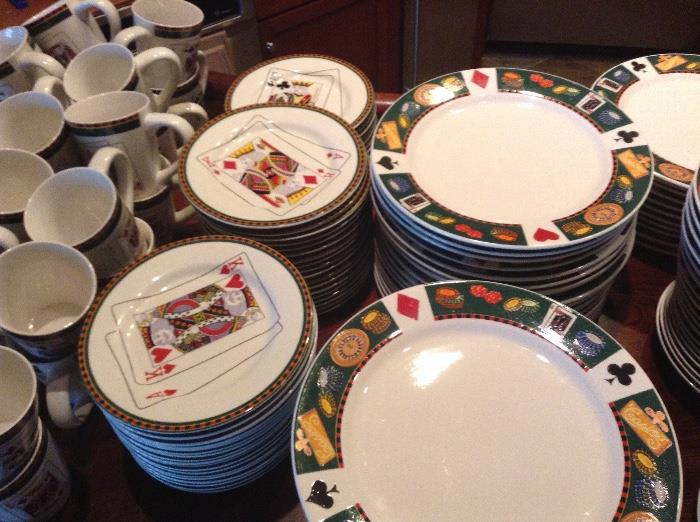 Poker themed dishes
