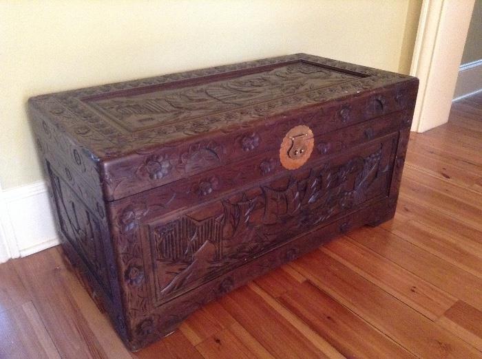 Asian style carved trunk