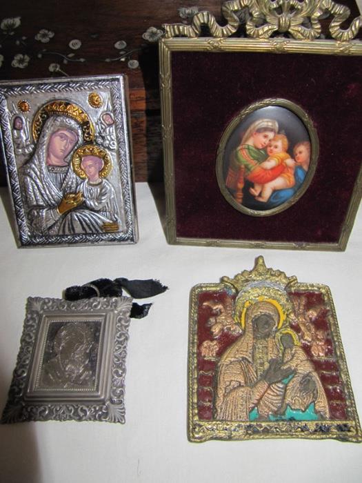 hand painted Mary and Child, icons