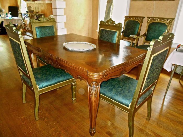 Antique DR Table, Chairs