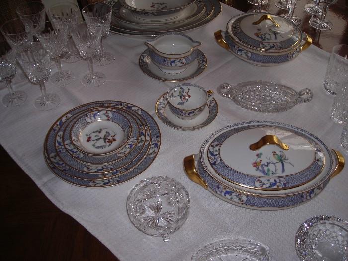 Beautiful China set and Waterford glasses