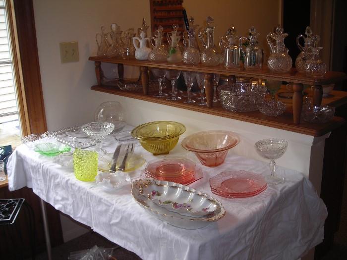 Cruet collection and glassware