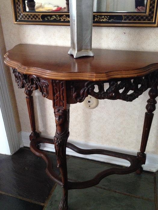 Carved Half Table