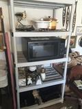 Large microwave and misc kitchen gadgets