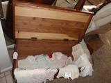 chest and doilies for sale