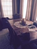 $200 LAST DAY-Wood dining table with glass front china hutch and 6 chairs.  Sold as a set $300. In good condition. 