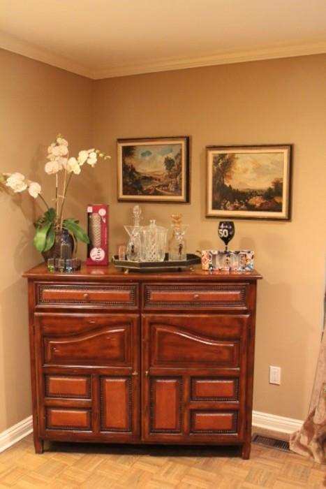 Decorative Cabinet & Framed Art