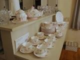 Large Set of Bone China by Shelley, Bridal Rose