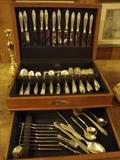 One of two Sets of sterling Silver Flatware in Chest