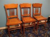 3 Matching Cane Seat chairs, Oak