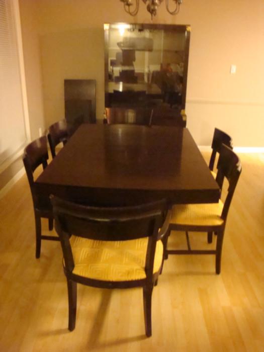 Gorgeous Rway Dining Set with six chairs and two leaves.  Seats need to be re-upholstered.  