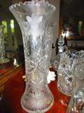 American Brilliant Period crystal vase