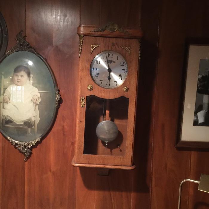 Antique Picture and Clock