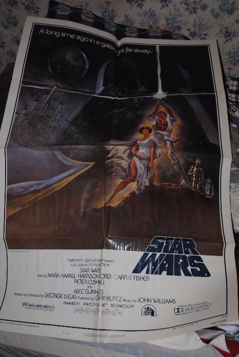 1977 Original Star Wars Movie Poster, includes one sheet style "A" 77/21 copywrite 1977