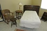 Frederick Cooper Brass and Lucite Swing Arm Lamp - Antique Headboard - Power Bed
