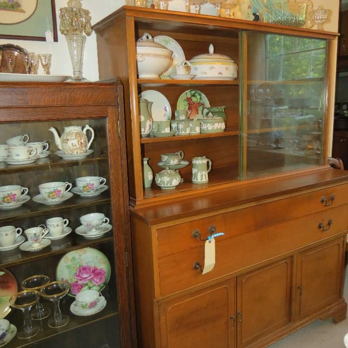 Antique Curio Cabinet and China Cabinet
