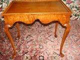 Hand Crafted Tiger Wood Maple Queen Anne Style Occasional Table beautiful Grain pattern!