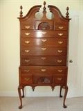 Chippendale Style High Boy Chest 11 drawers by Harden