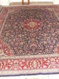 Gorgeous Persian Rug, 10' 2" x 8' 2", Thick Beautiful Coloring on Both sides as perhaps reversible. Deep Blue/Red, 16/18 Grade, 100% Wool, Completely Handmade