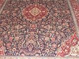 Gorgeous Persian Rug, 10' 2" x 8' 2", Thick Beautiful Coloring on Both sides as perhaps reversible. Deep Blue/Red, 16/18 Grade, 100% Wool, Completely Handmade