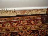 Approx. 2" gap in fringe on one end. Beautiful Whittall Rug Celanglo, Needlepoint Weave, Pattern 692, Color 373, Size 9 x 12, Register # 5291, Whittall Assoc. Inc. Worcester, Mass 