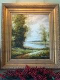 Oil Painting - inlet scene by V. Ball