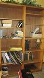 OAK BOOK CASE & MISC BOOKS