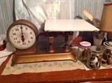 Jacob Bros. two-sided antique scale with square porcelain tile…..very good condition
