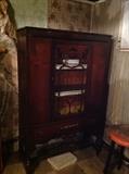 antique wooden display cabinet