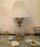 Glass & Brass Globe Bottom Lamp & More