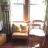 Vintage Plant Stand, Hat Box, Ottoman, Mid Century Modern Chair, & More