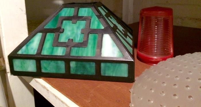 Vintage Slag Glass Lamp & More