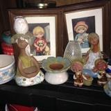 Art pottery made in Japan. Large Eye children prints