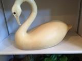 Carved wood swan 
