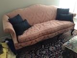Antique silk sofa