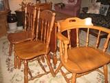Ethan Allen 5 piece chair set. One captains chair and 4 side chairs.